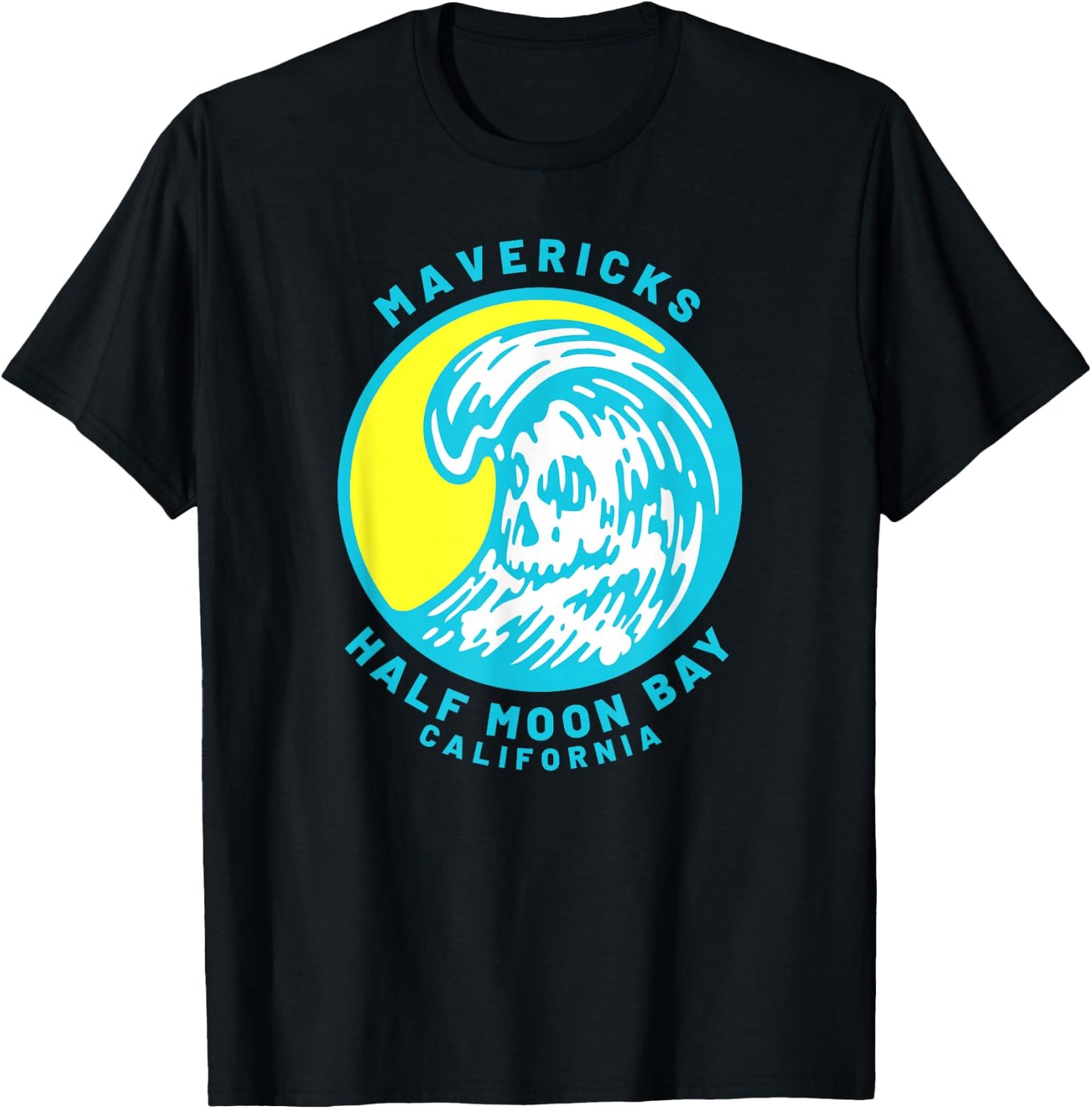 Mavericks Half Moon Bay Surfing T-Shirt - T-Shirt | Black