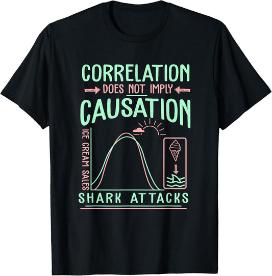 Funny Correlation Does Not Imply Causation T-Shirt - T-Shirt | Black