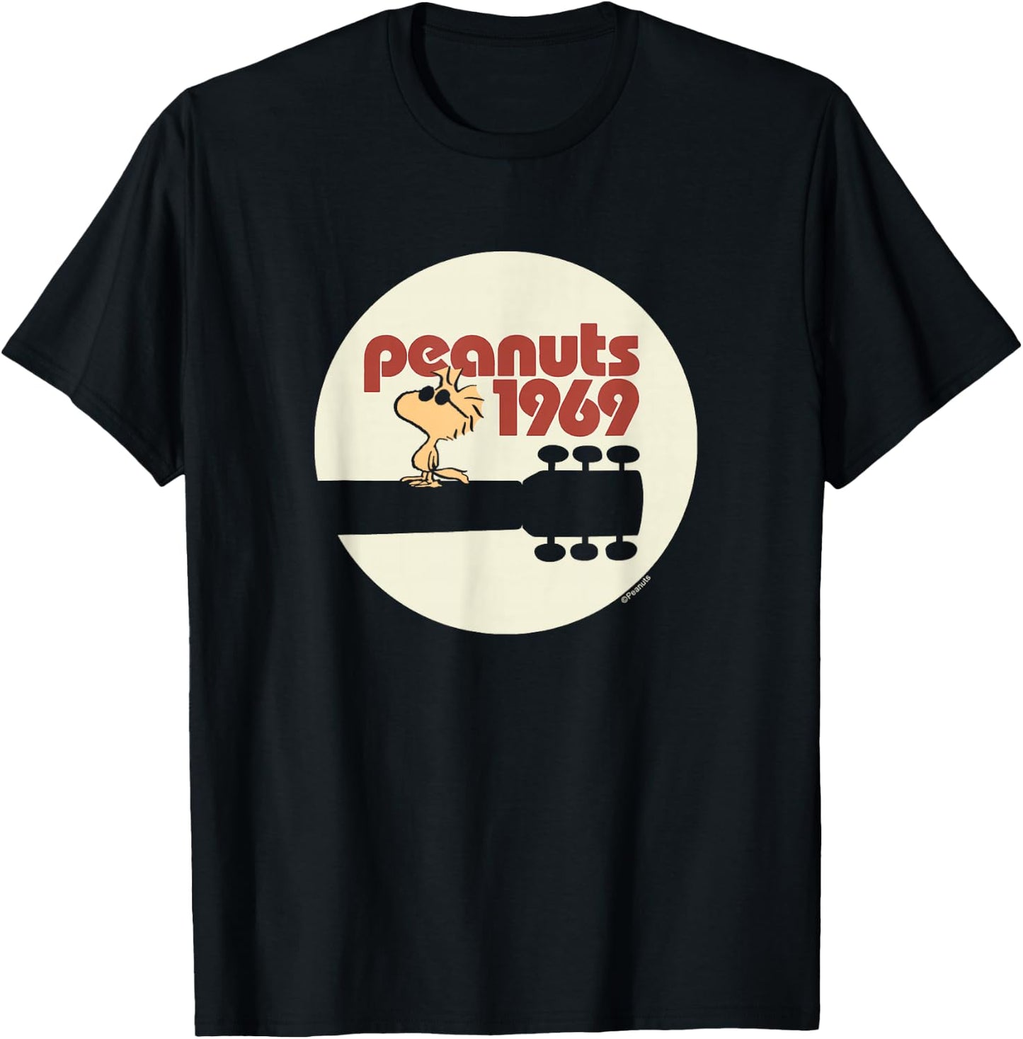 Peanuts - Woodstock 1959 Music Guitar T-Shirt - T-Shirt | Black