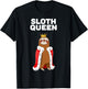 Sloth Queen | Girls Sloth Design | Sloth T-Shirt - T-Shirt | Black