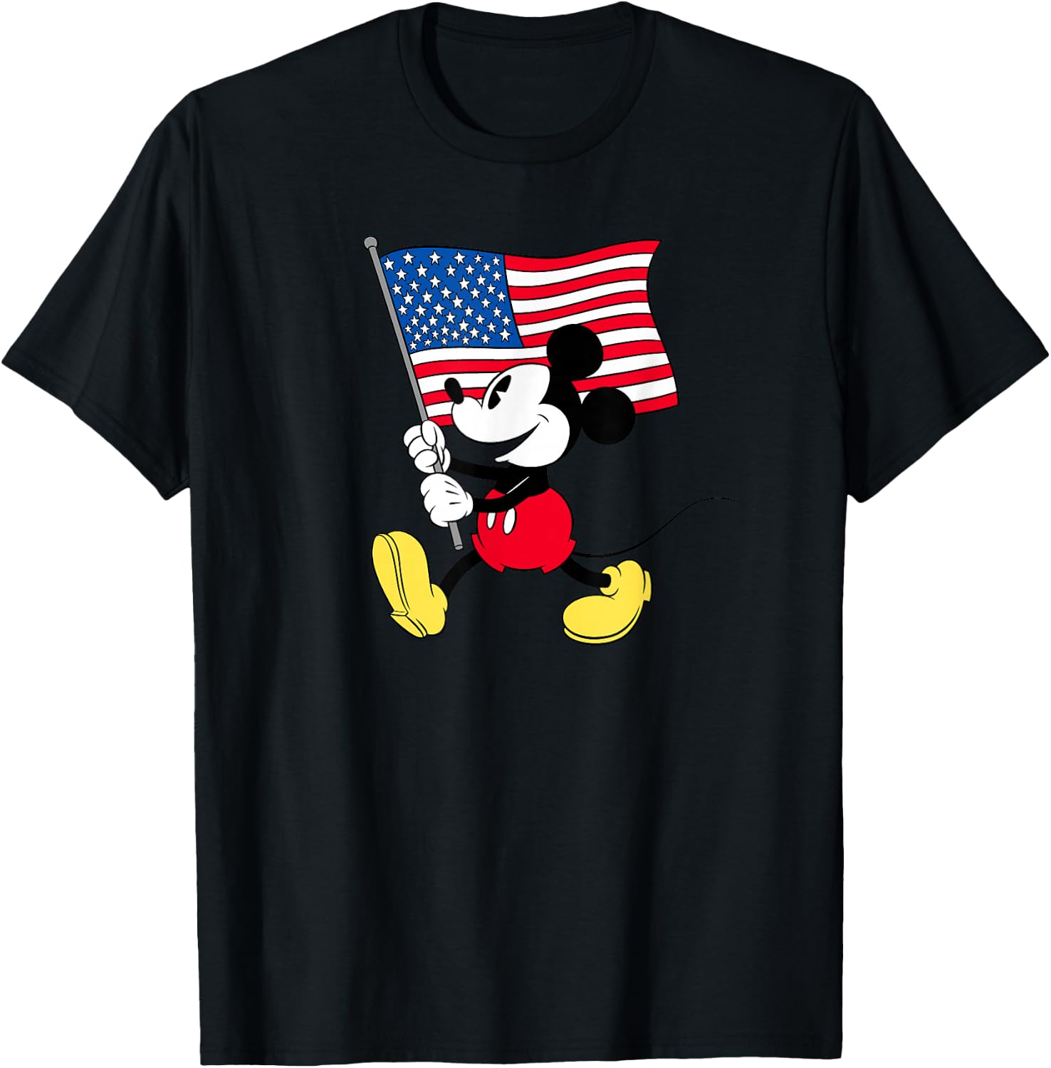 Disney Mickey Mouse Americana Flag Small T-Shirt - T-Shirt | Black