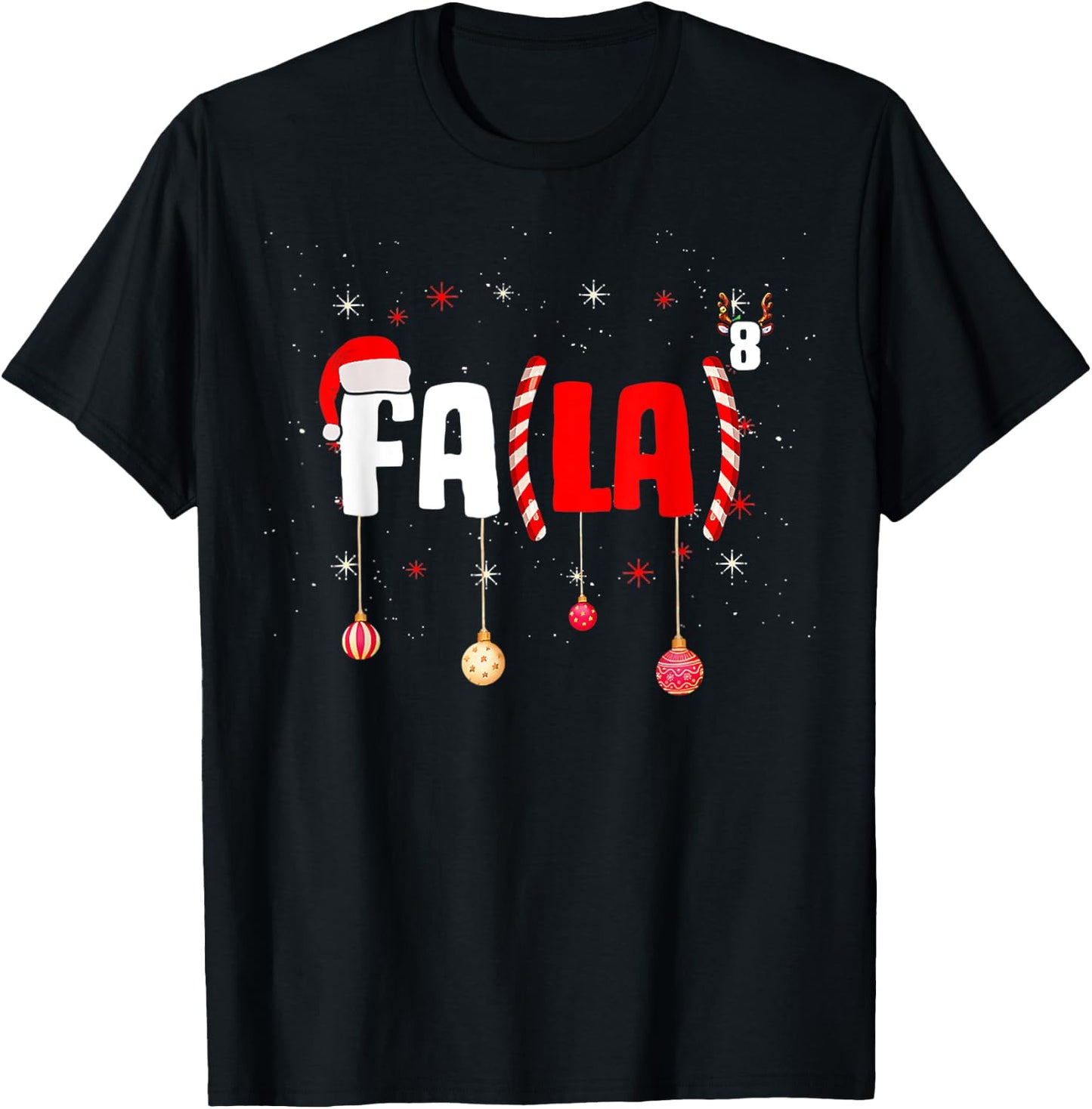 Funny Christmas Math Teacher Fa La8 Equations Fa La La La Women T-Shirt - T-Shirt | Black