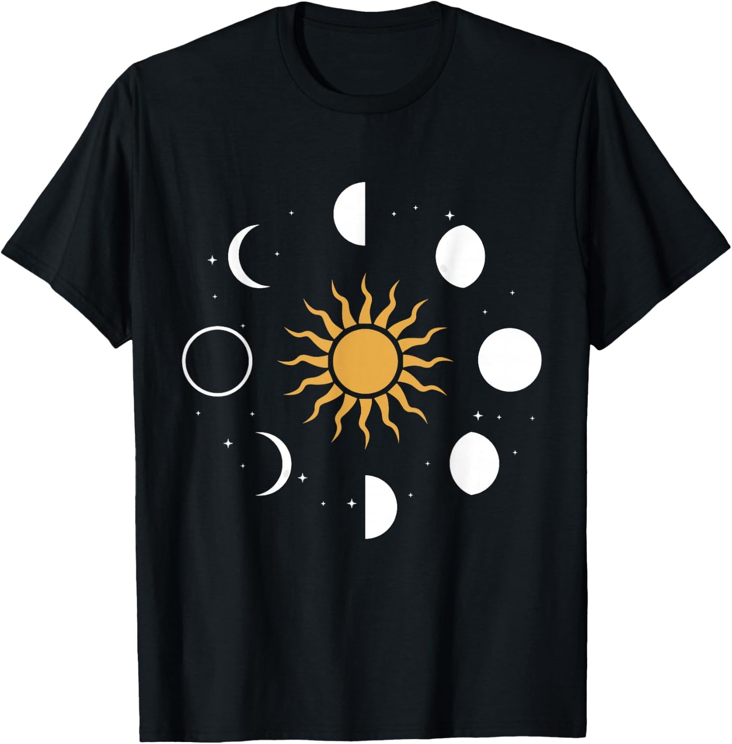 Sun Lunar Phases Moon Phase Earth Hemisphere New Moon T-Shirt - T-Shirt | Black