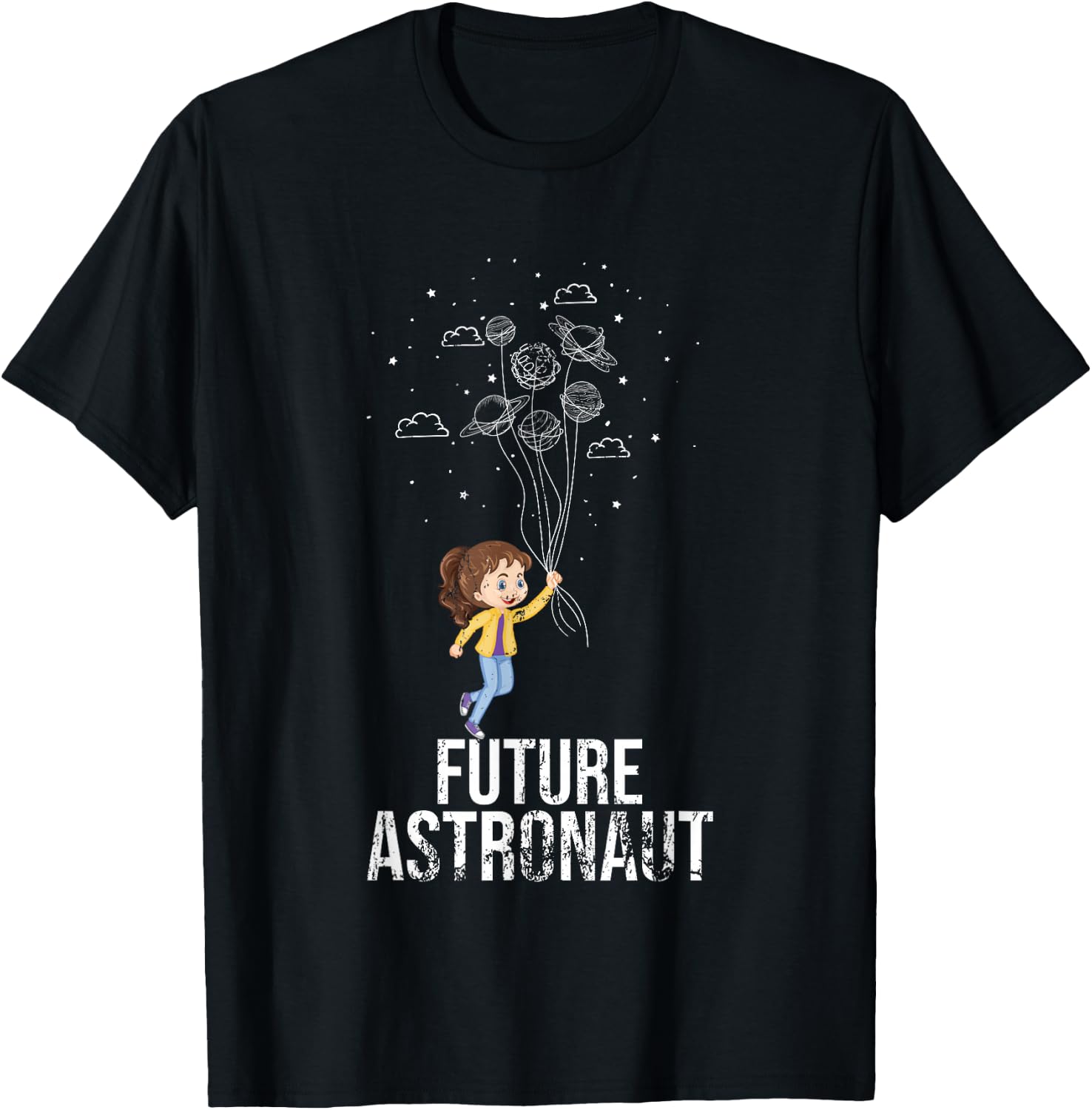 Balloon Planet Future Cosmonaut Gift Astronaut T-Shirt - T-Shirt | Black