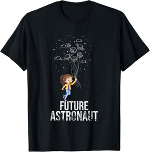 Balloon Planet Future Cosmonaut Gift Astronaut T-Shirt - T-Shirt | Black