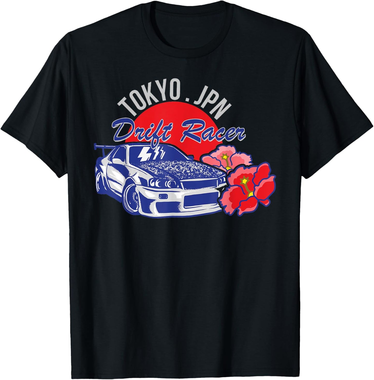 JDM Tokyo Japan Drift Race Car Tuning Retro Vintage Graphic T-Shirt - T-Shirt | Black