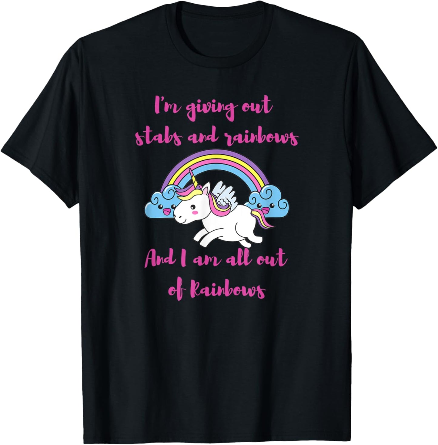 Be a stabby unicorn with rainbows birthday gift T-Shirt - T-Shirt | Black