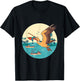 Pelican Bird Island Boat Fish Catch Tropical Bird Animal T-Shirt - T-Shirt | Black