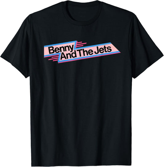 Elton John Official Benny And The Jets Logo T-Shirt - T-Shirt | Black