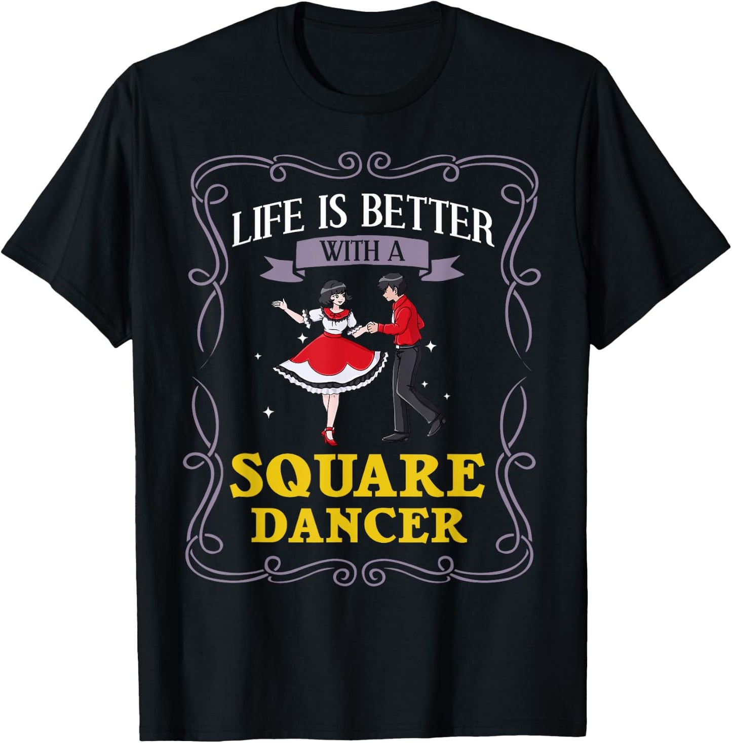 Square Dance Music Caller Lessons Dancer T-Shirt - T-Shirt | Black