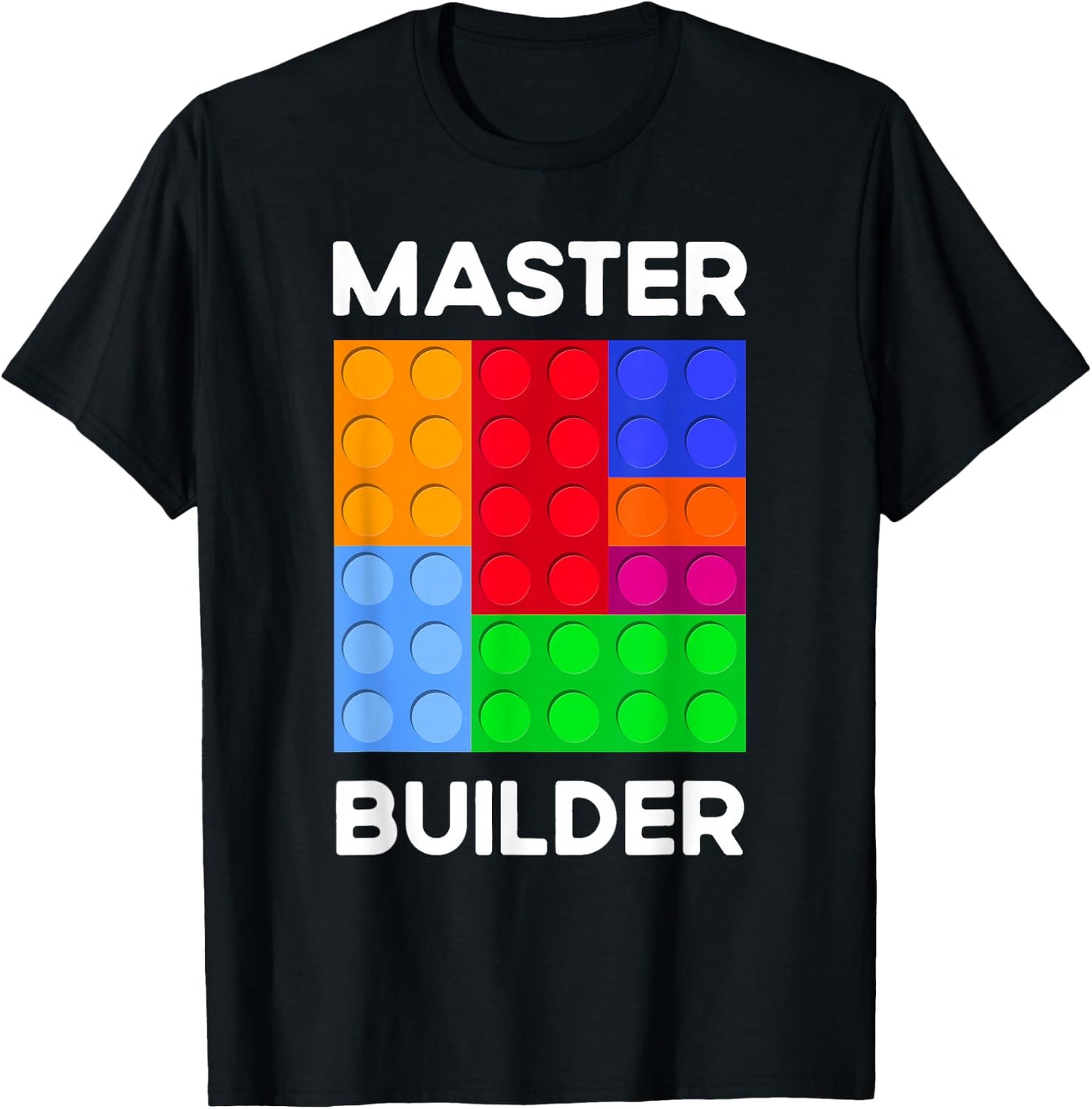 Master Builder Cute Block Building Kids Toys Brick Builders T-Shirt - T-Shirt | Black