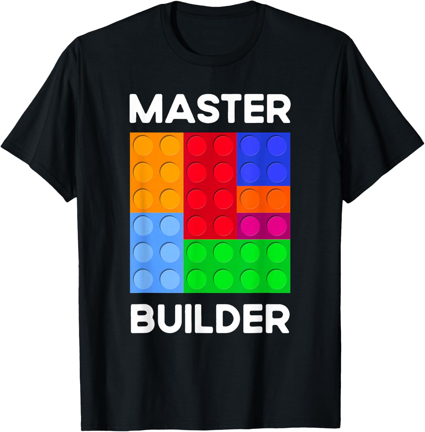 Master Builder Cute Block Building Kids Toys Brick Builders T-Shirt - T-Shirt | Black