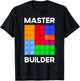 Master Builder Cute Block Building Kids Toys Brick Builders T-Shirt - T-Shirt | Black