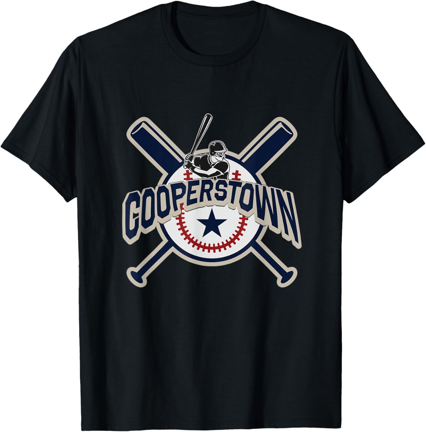 Cooperstown New York Baseball Game Family Vacation T Shirt T-Shirt - T-Shirt | Black