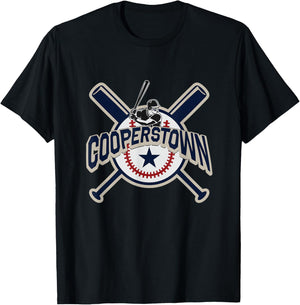 Cooperstown New York Baseball Game Family Vacation T Shirt T-Shirt - T-Shirt | Black