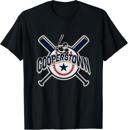 Cooperstown New York Baseball Game Family Vacation T Shirt T-Shirt - T-Shirt | Black