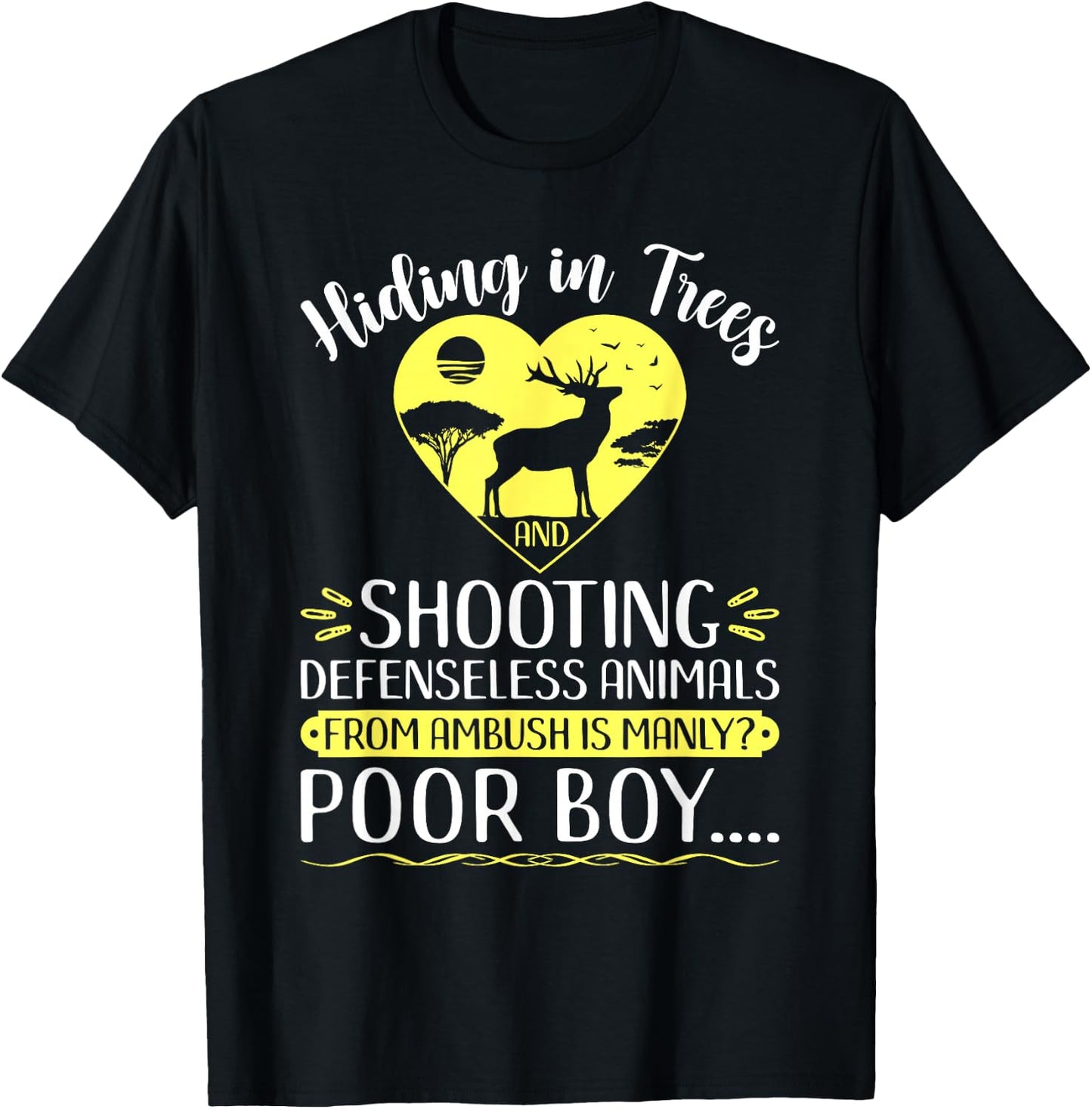 Anti Hunting Protest, Stop Deer Hunt Animal Rights T-Shirt - T-Shirt | Black