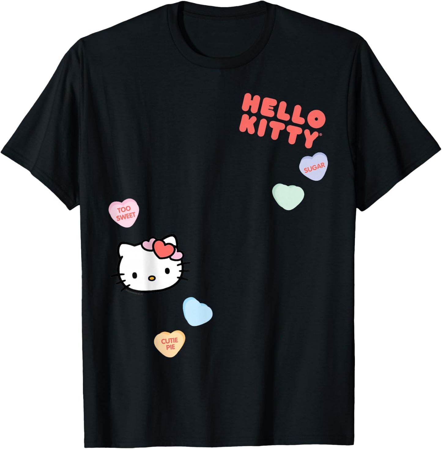 Hello Kitty Candy Hearts Valentine Shirt T-Shirt - T-Shirt | Black