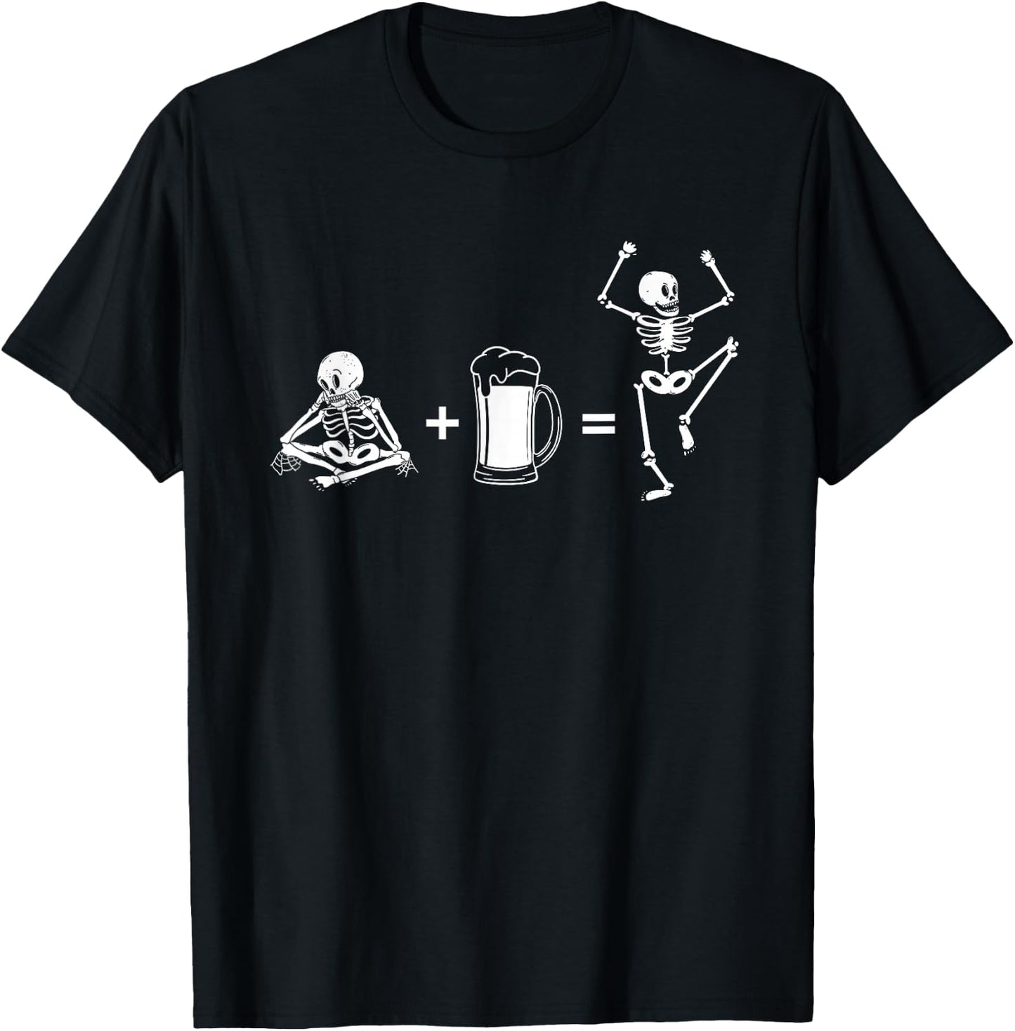 Beer dancing skeleton with beer glass for beer lovers T-Shirt - T-Shirt | Black
