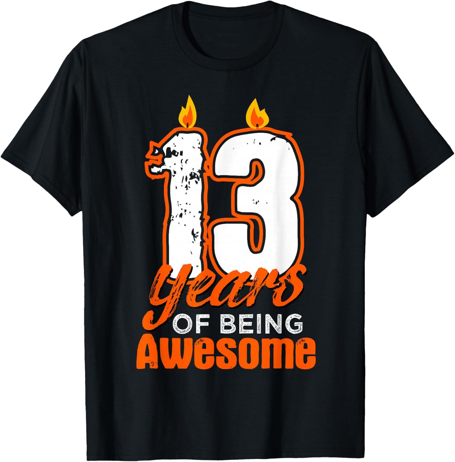 Candle 13 Birthday Party Wishes Cake Decoration Candlelight T-Shirt - T-Shirt | Black