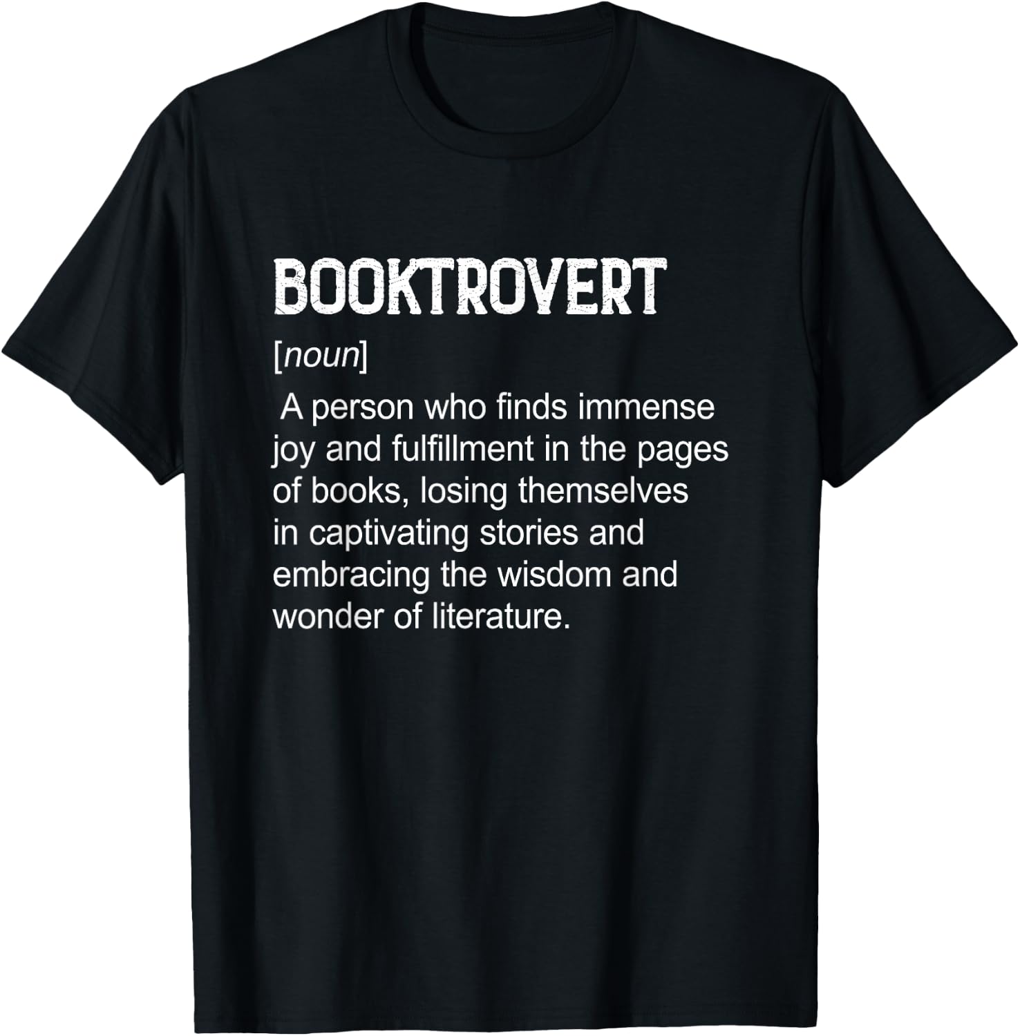 BookTrovert Book Lover Reading Nerd Definition Dictionary T-Shirt - T-Shirt | Black