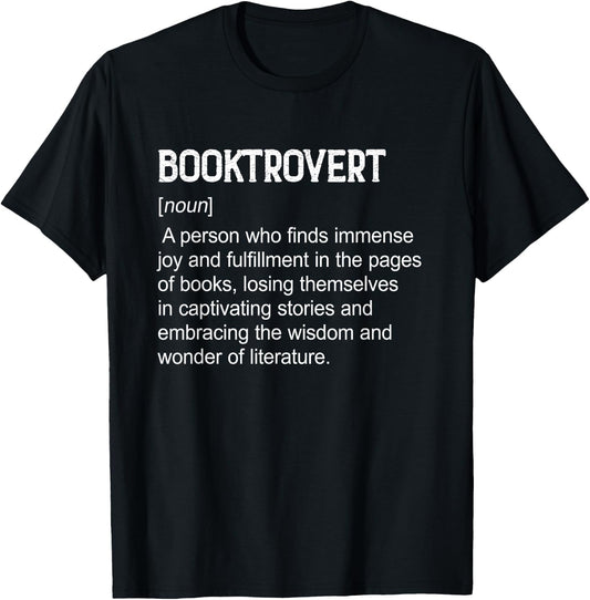 BookTrovert Book Lover Reading Nerd Definition Dictionary T-Shirt - T-Shirt | Black