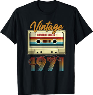 Vintage 1971 54th birthday cassette tape women B-day T-Shirt - T-Shirt | Black