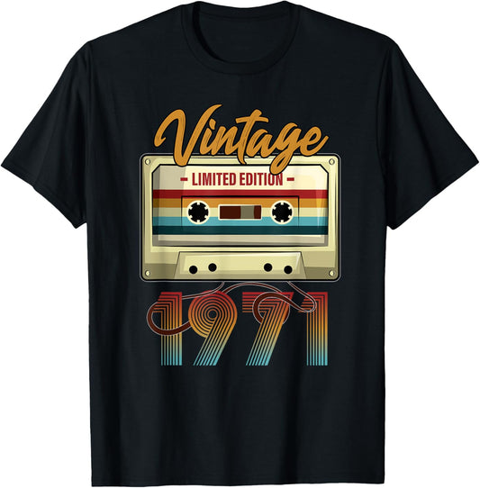 Vintage 1971 54th birthday cassette tape women B-day T-Shirt - T-Shirt | Black
