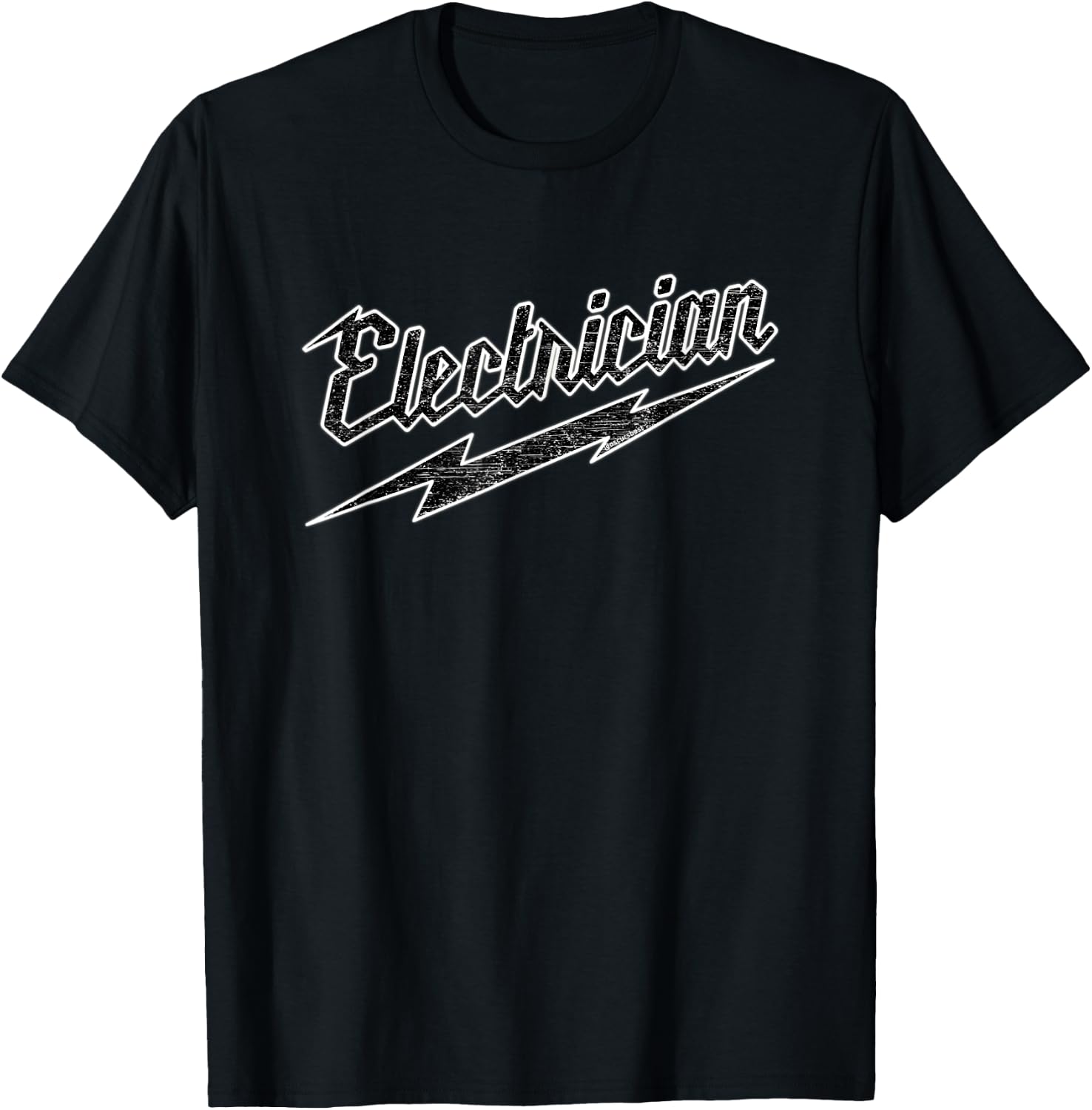 Electrician Sparky Local Trade Power Tool Logo Distressed T-Shirt - T-Shirt | Black