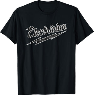 Electrician Sparky Local Trade Power Tool Logo Distressed T-Shirt - T-Shirt | Black