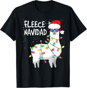 Fleece Navidad Funny Christmas Navidad Llama T-Shirt - T-Shirt | Black