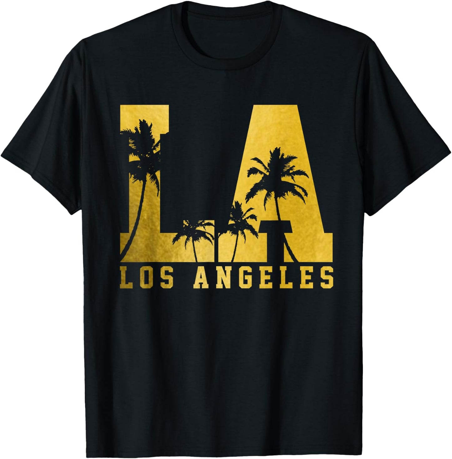 Los Angeles LA Vintage California Palm Trees T-Shirt - T-Shirt | Black