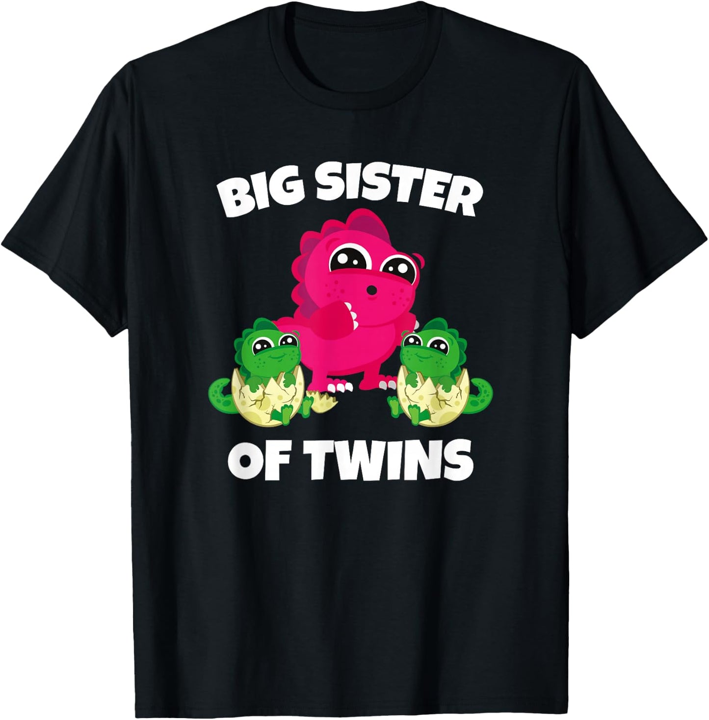 Big Sister Of Twins - New Sister Sibling T-Shirt - T-Shirt | Black