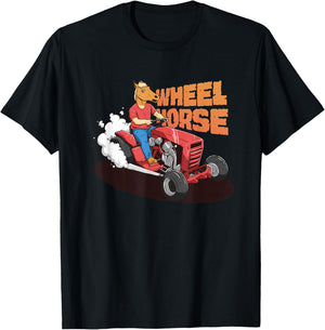 Funny Farm Tractor Shirt Wheel Horse Animal Farmers Rancher T-Shirt - T-Shirt | Black