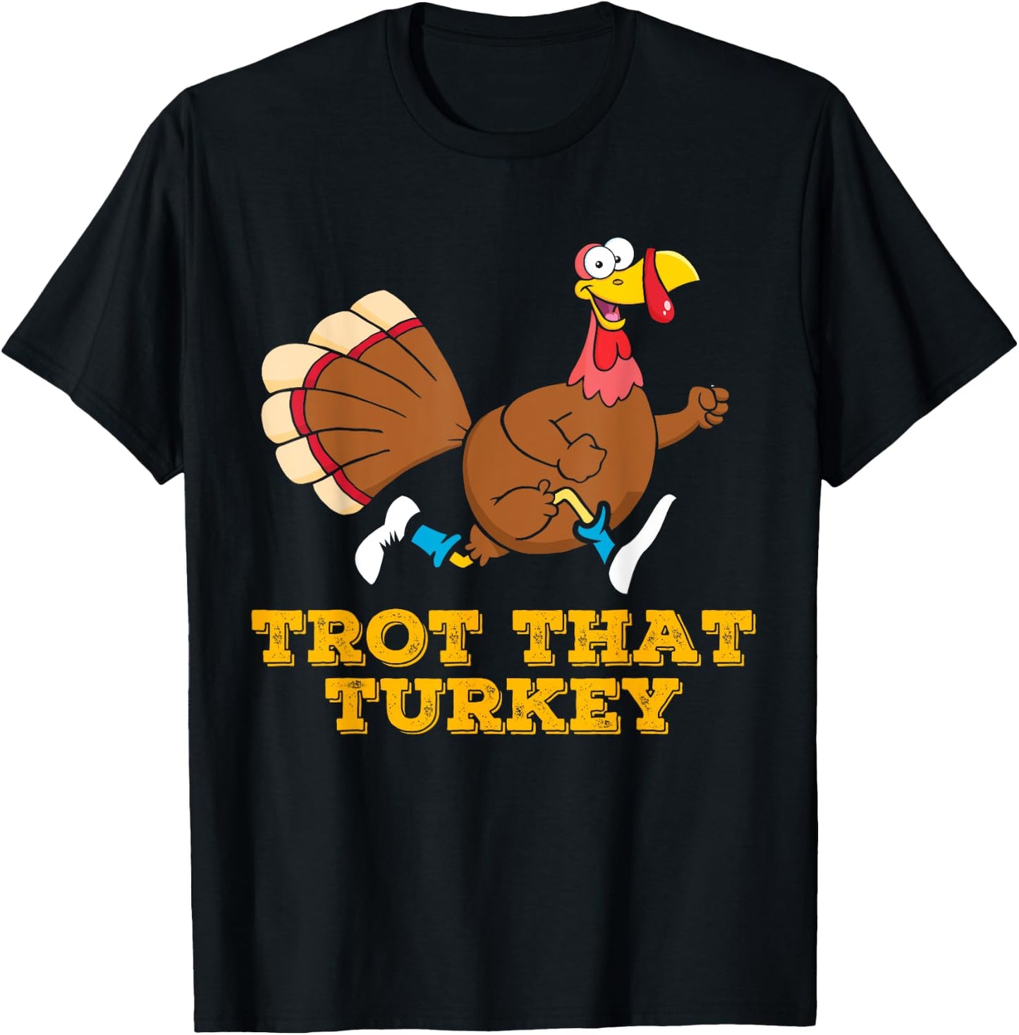 Trot That Turkey Runners Thanksgiving Marathon Running T-Shirt - T-Shirt | Black