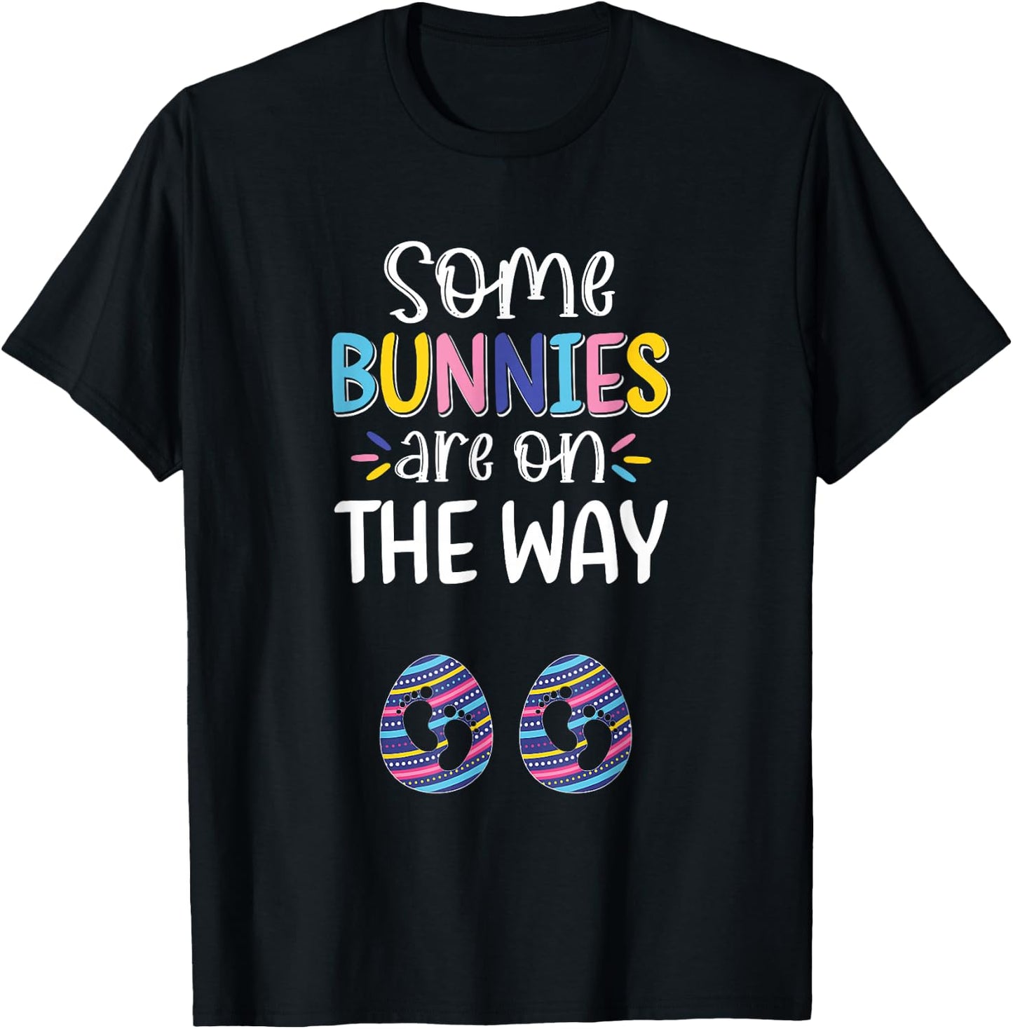 Some Bunnies On The Way Easter Day Twin Pregnancy Reveal T-Shirt - T-Shirt | Black