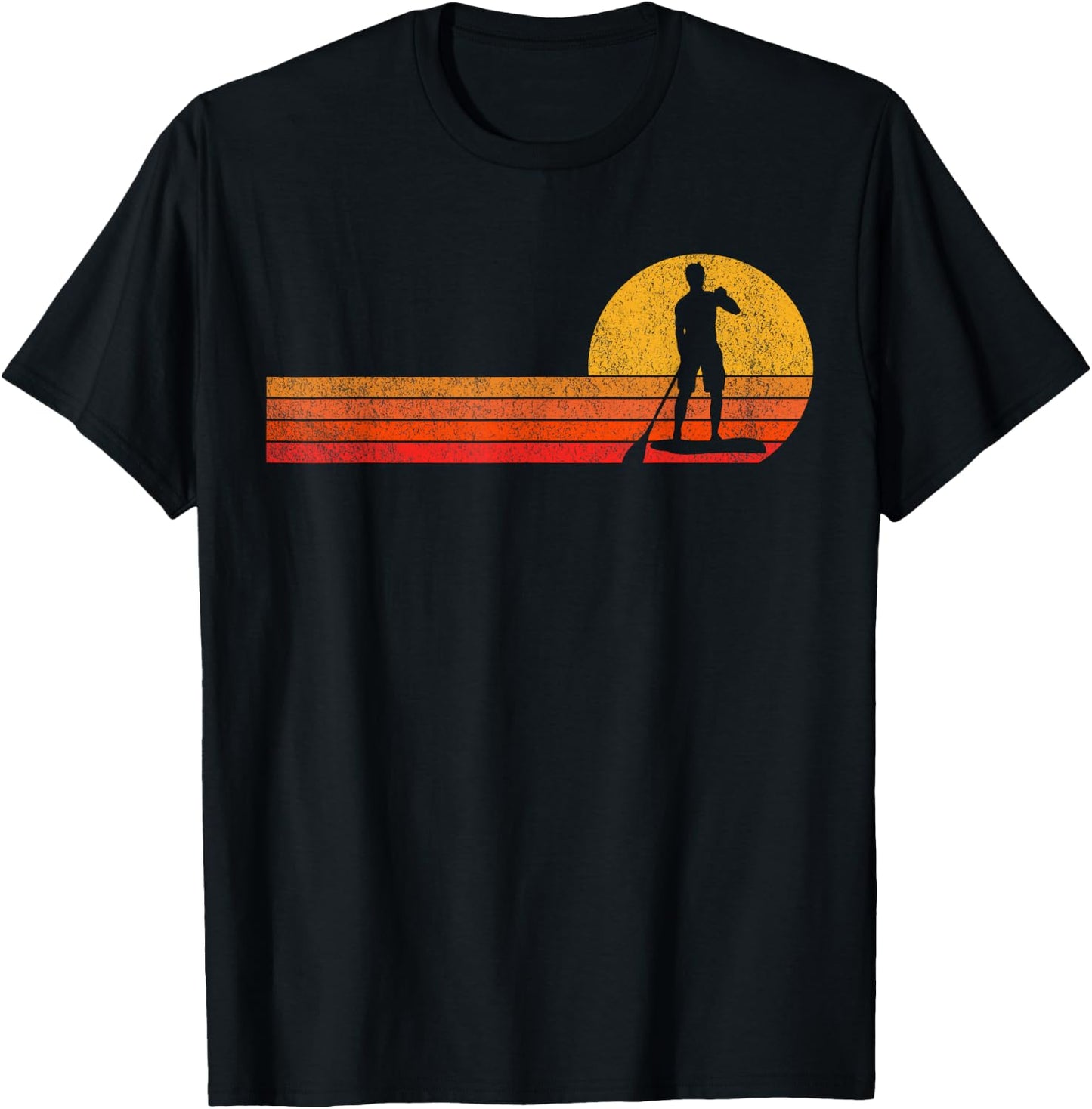 Retro Paddleboarding Stand Up Paddle Board Paddleboard T-Shirt - T-Shirt | Black