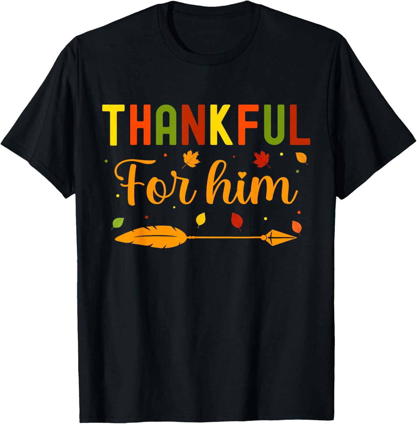 Thankful Thanksgiving Couples Fall Thankful T-Shirt - T-Shirt | Black