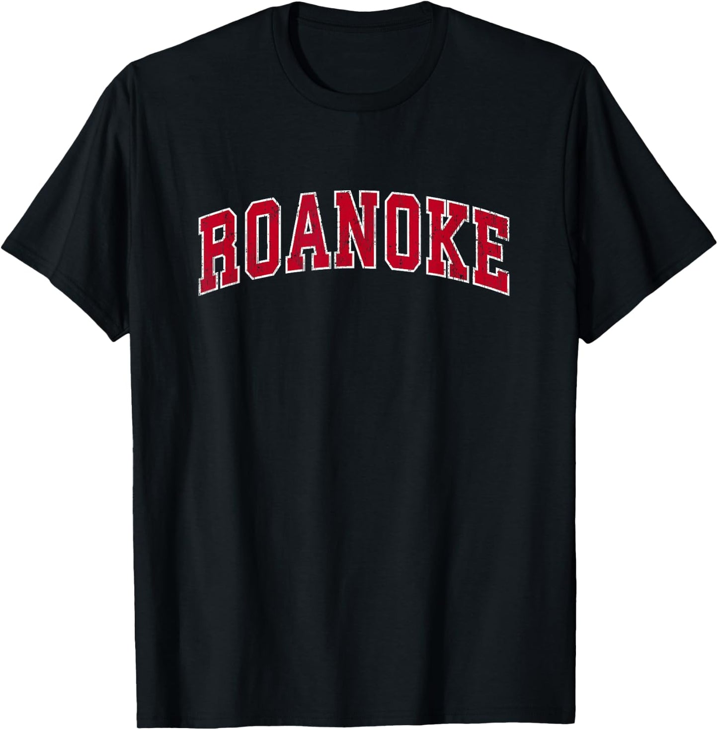 Roanoke Virginia VA Vintage Sports Design Red Design T-Shirt - T-Shirt | Black