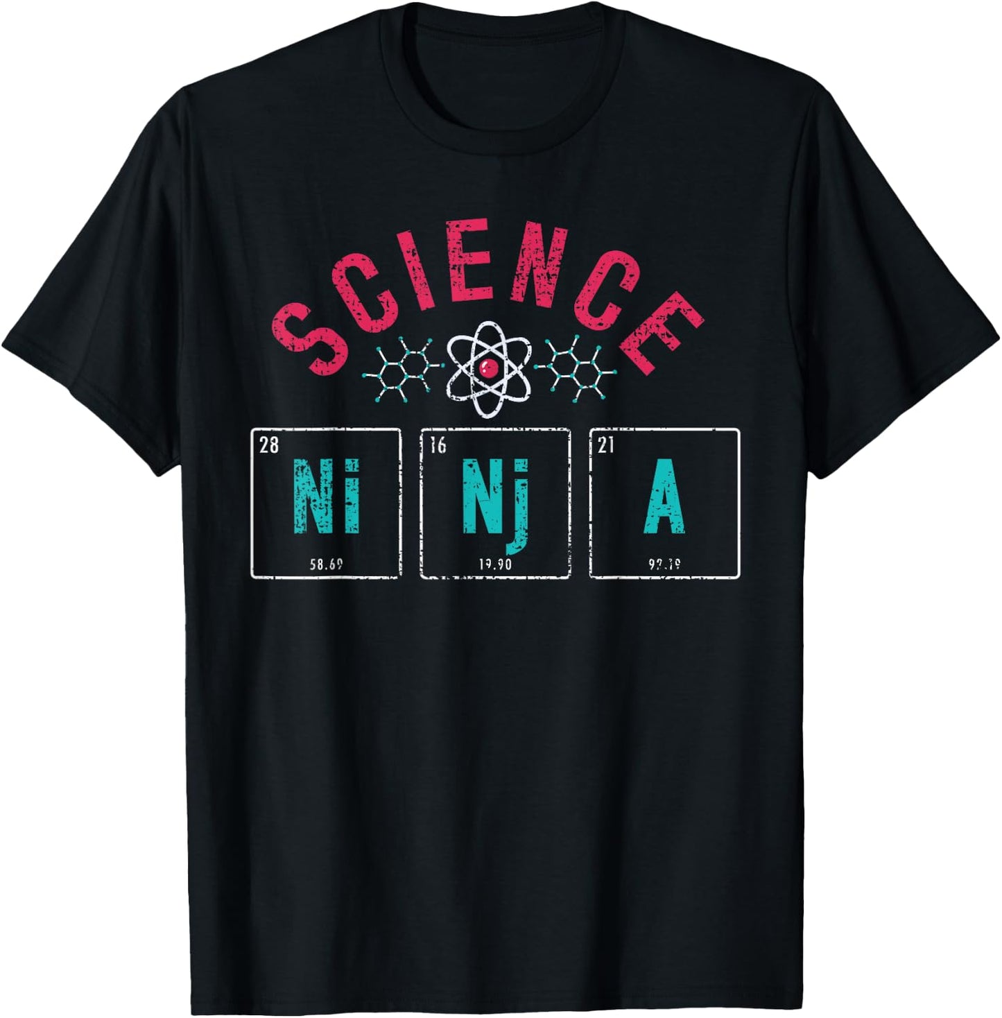 Science Ninja Periodic Table Physics Vintage Gift Scientists T-Shirt - T-Shirt | Black