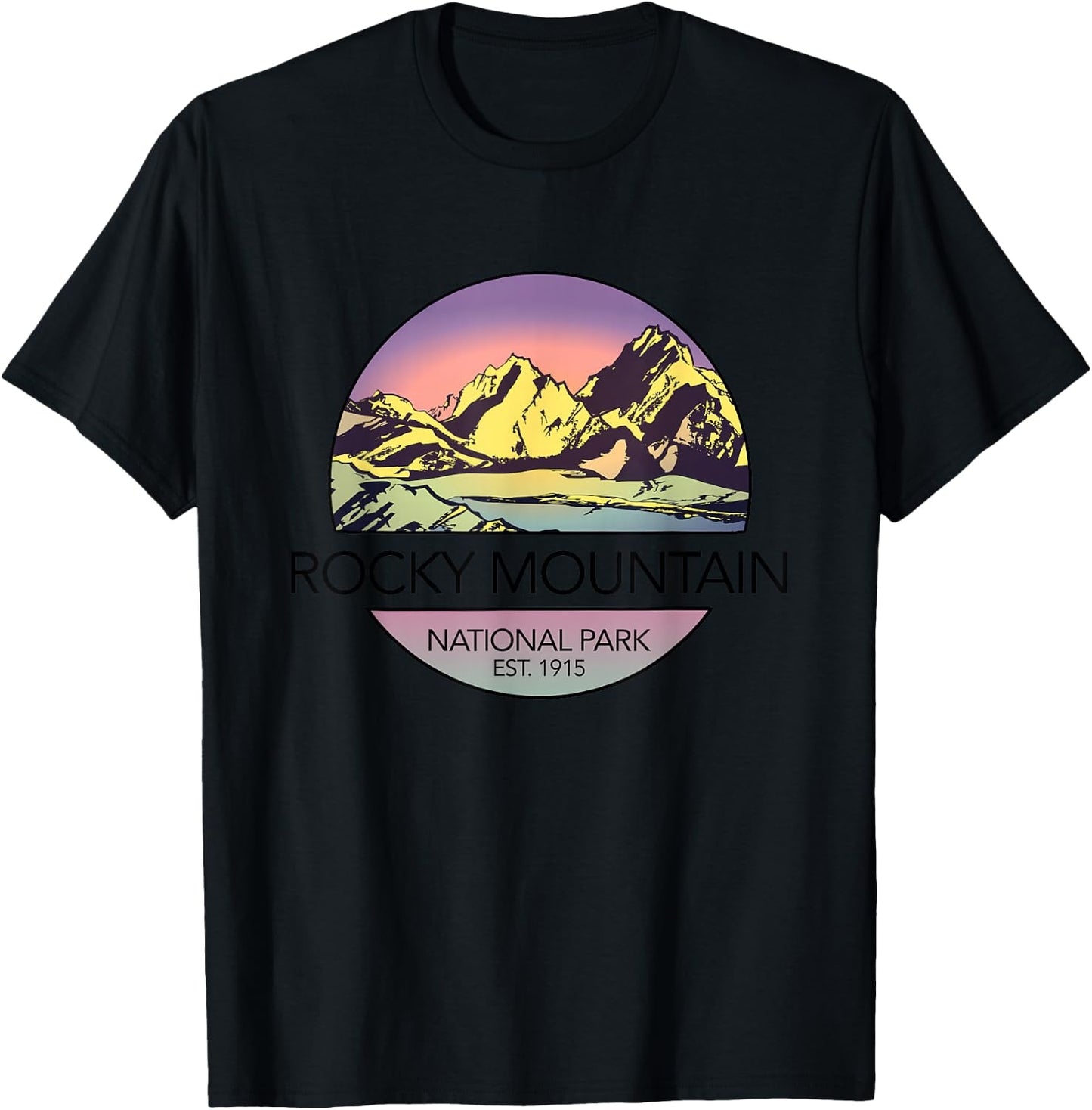 Vintage Rocky Mountain National Park Retro T-Shirt - T-Shirt | Black