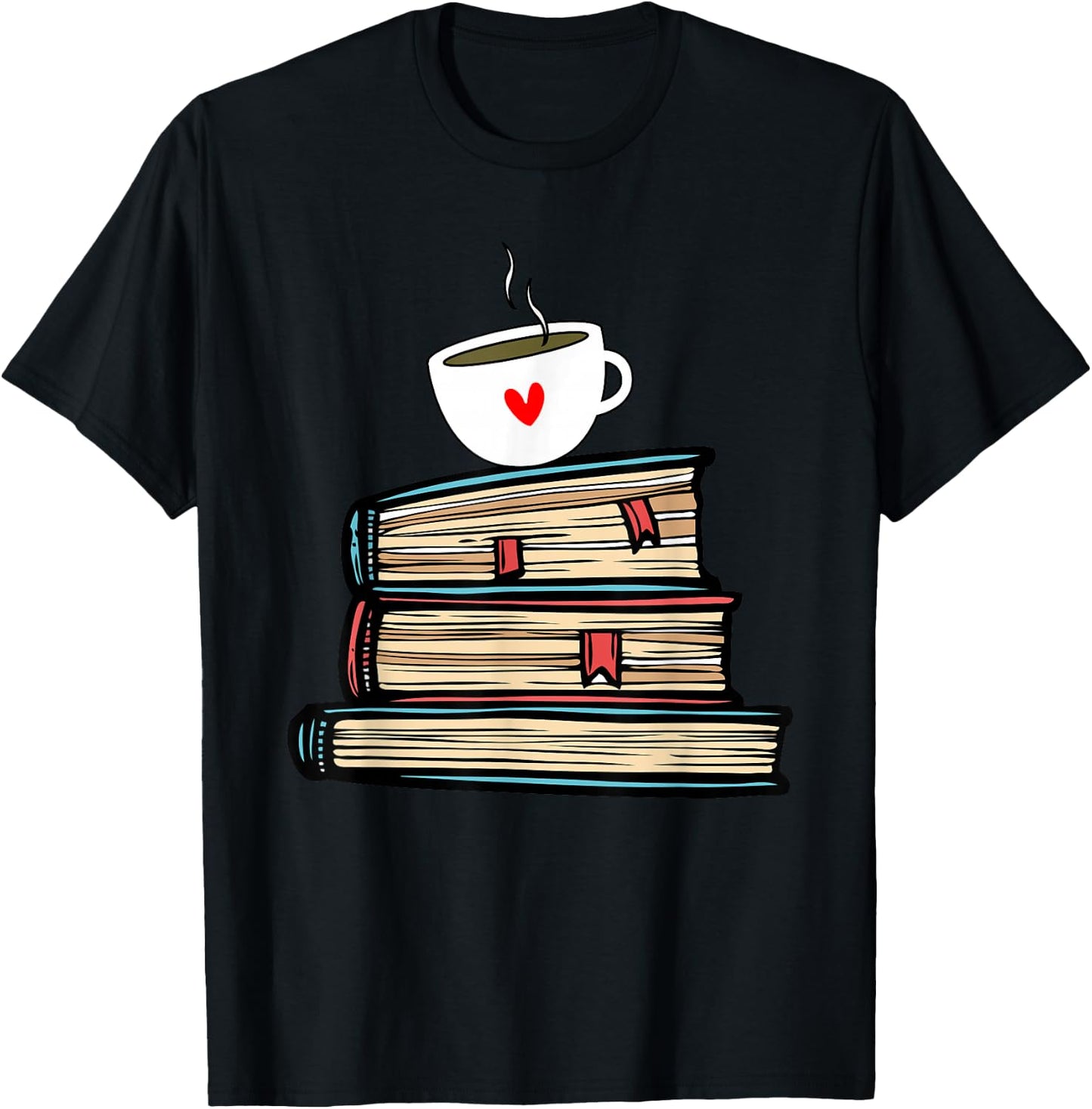 Tea Cup Book Lovers Gifts Book Shirt Cute Book Reader Shirts T-Shirt - T-Shirt | Black