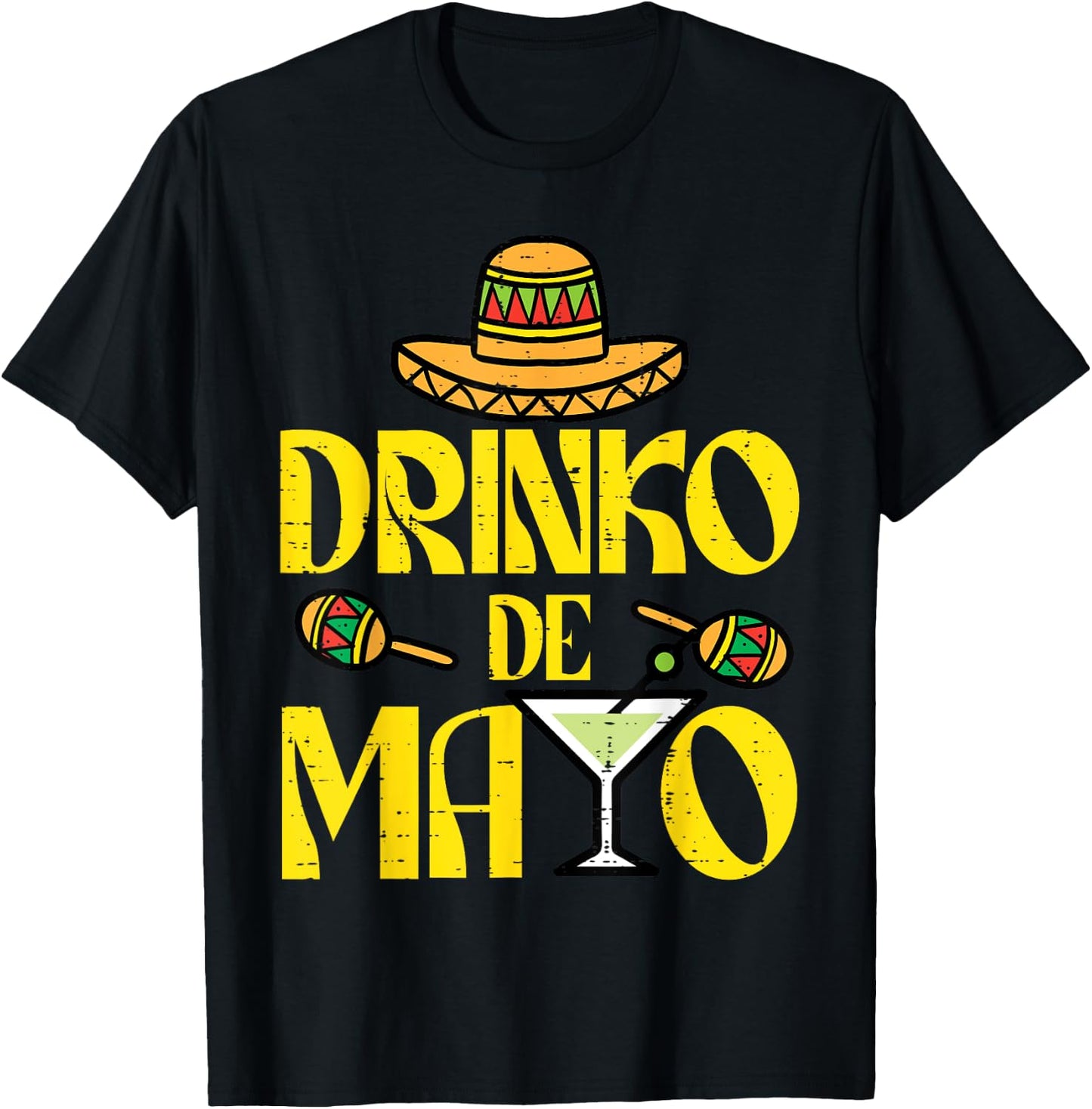 Drinko De Mayo Funny Cinco De Mayo Mexican Fiesta Party T-Shirt - T-Shirt | Black