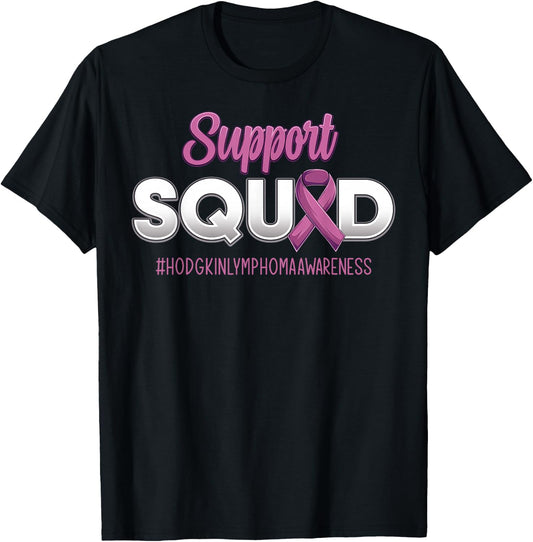 Support Squad Hodgkin's Lymphoma Awareness Warrior Men Women T-Shirt - T-Shirt | Black