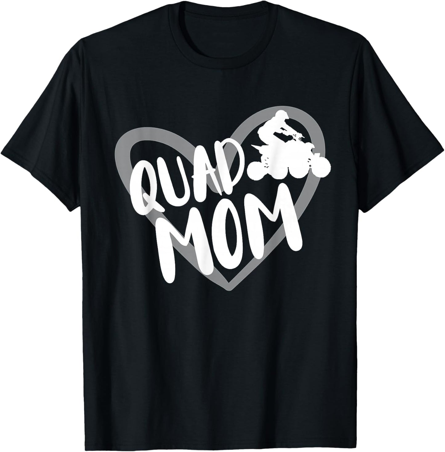 Quad Mom Bike ATV Four Wheeler Heart T-Shirt - T-Shirt | Black