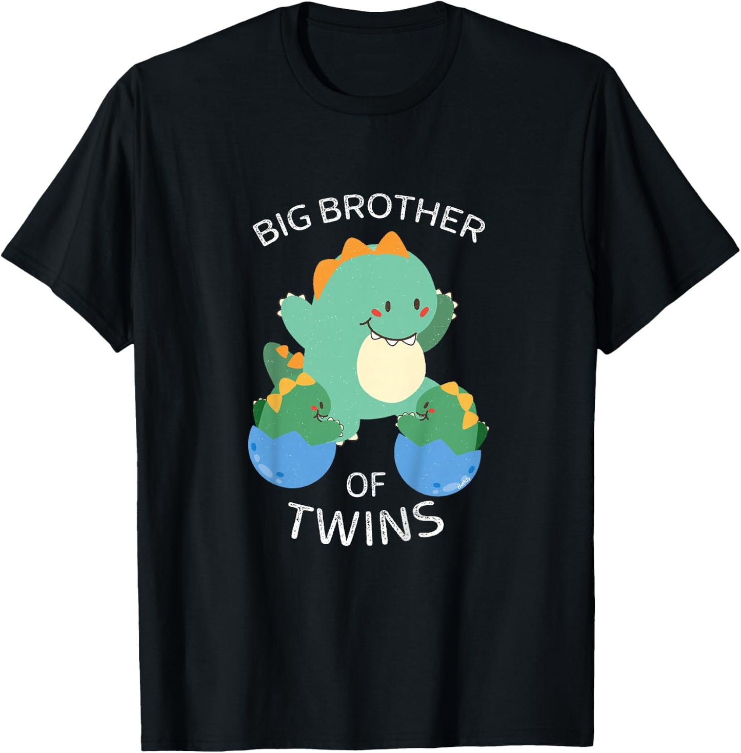 Kids Big Brother of Twins Dinosaur Twin T-Shirt - T-Shirt | Black