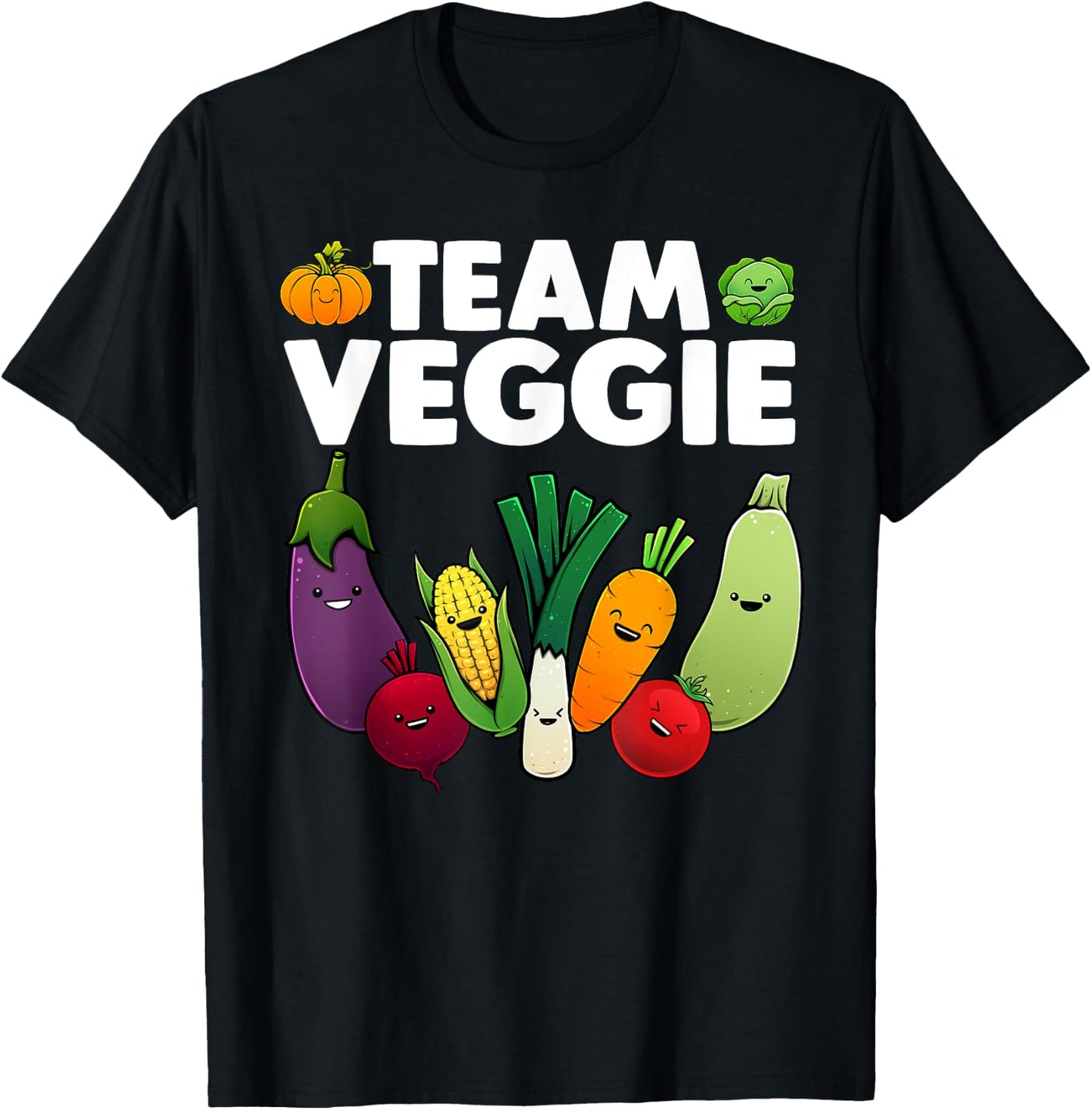 Funny Veggie Art Women Kids Vegan Plant Vegetarian T-Shirt - T-Shirt | Black