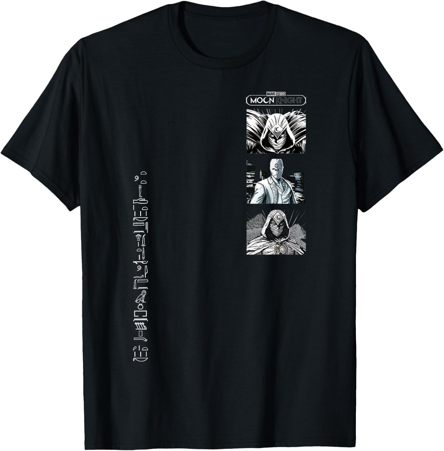Marvel Moon Knight Comic Panels Logo T-Shirt - T-Shirt | Black