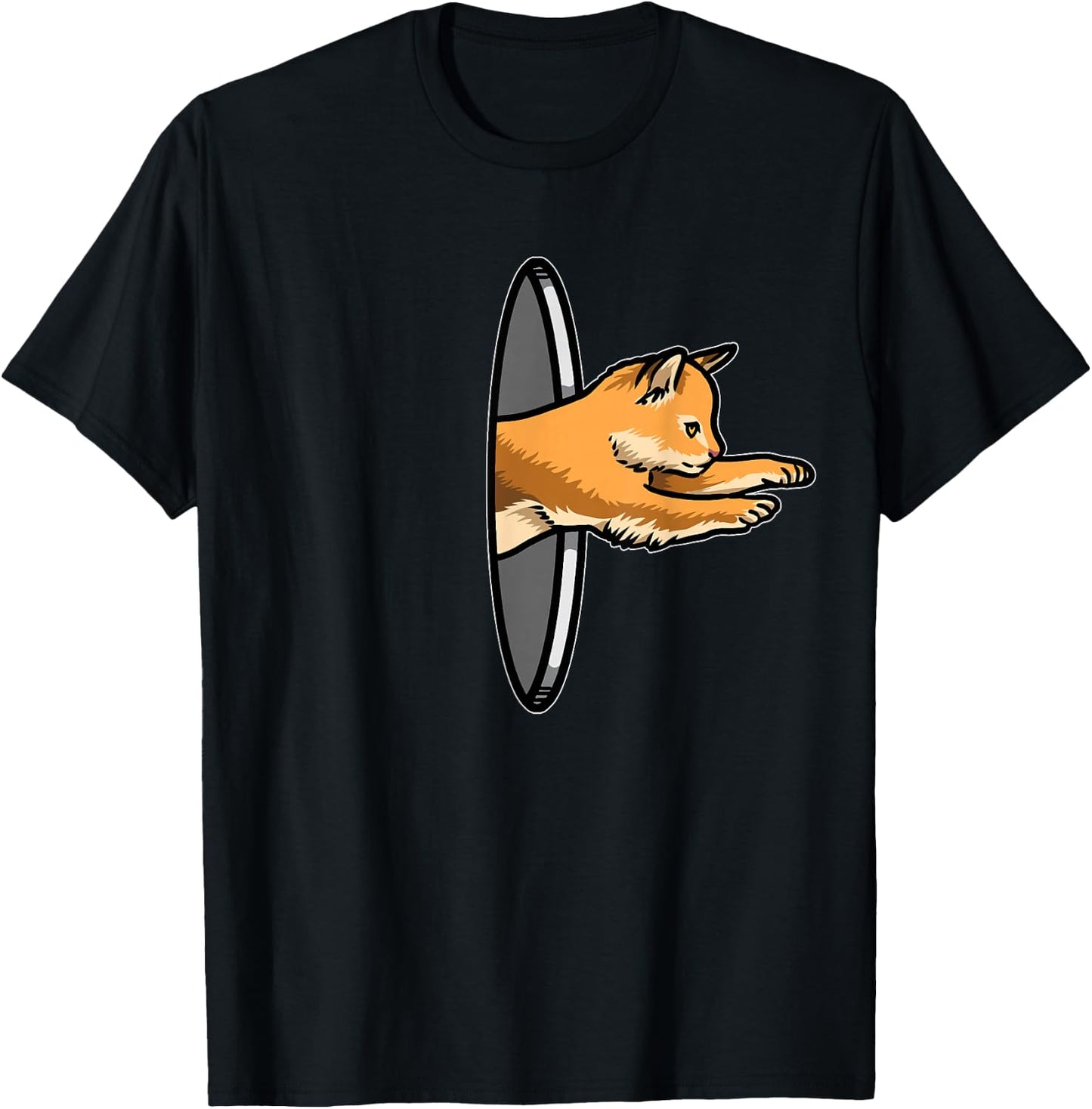 Matching Couple Cat Lover Funny Portal Animal & Her T-Shirt - T-Shirt | Black