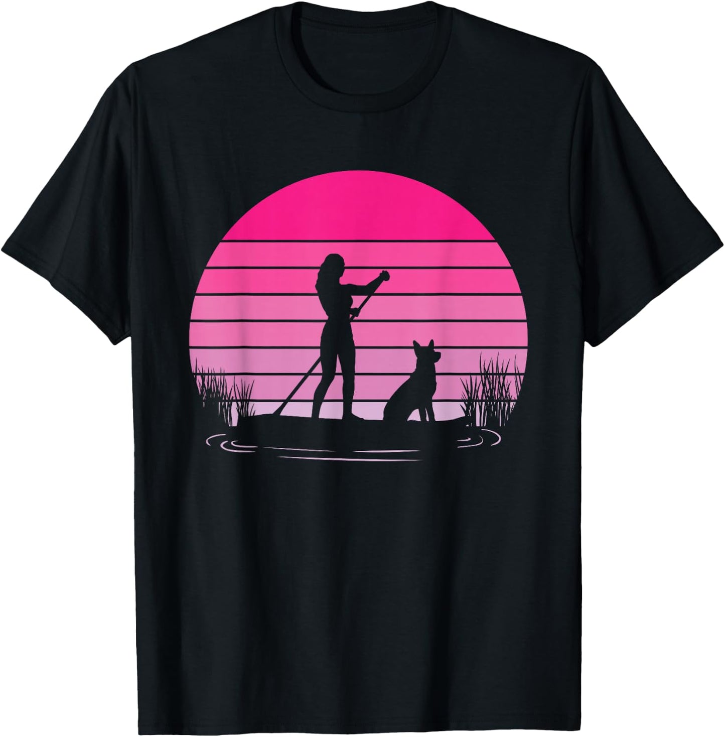 Paddleboarding Dog SUP Stand Up Paddle Board T-Shirt - T-Shirt | Black